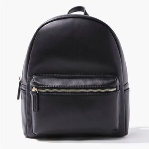 Mini Black Leather Backpack